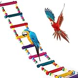 Meiso, giocattolo per uccelli da 74 x 10 cm, per pappagalli, scala, altalena, ponticello...