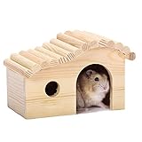iFCOW Casa in legno per criceti, casa ad arco per piccoli animali rifugio per criceti rifugio per...