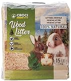 Croci Wood Litter, Lettiera vegetale per roditori a base di trucioli di abete, formato 15 lt - 1Kg,...